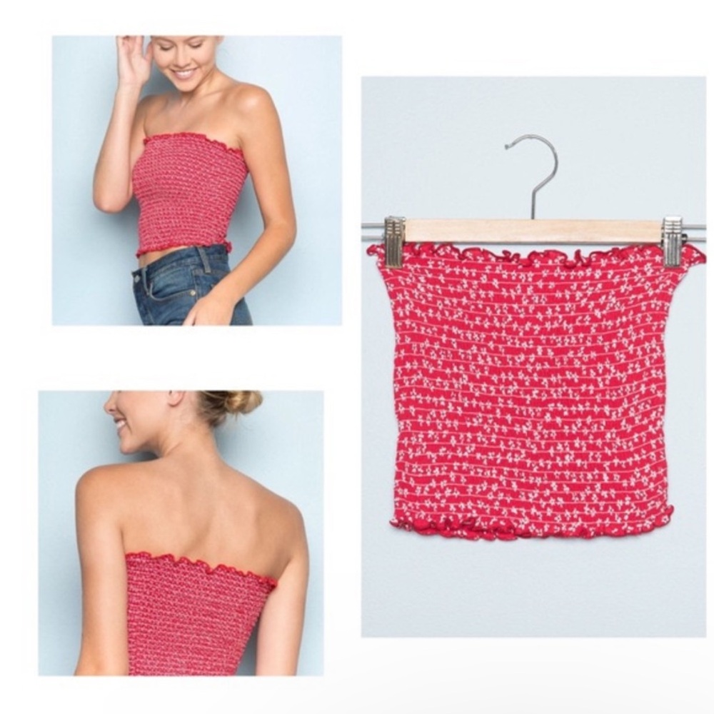 Brandy Meville Red Floral Top - Picture 2 of 3